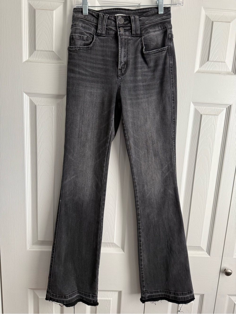 Flying Monkey Washed Charcoal Wide-Leg Flare Jeans